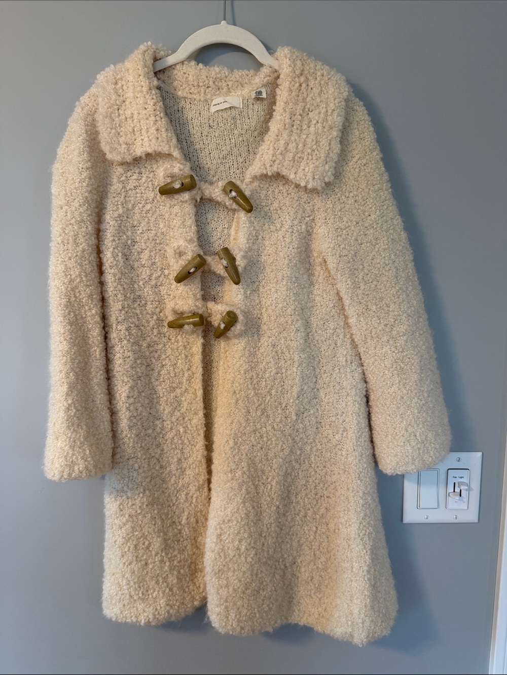 Anthropology Sleeping on Snow-Cream Bouclé Toggle Coat - Women